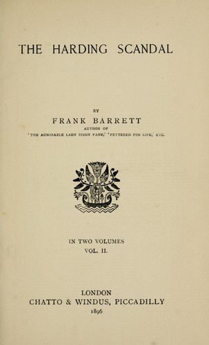 Cover for The Harding scandal