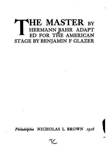 Cover for The master