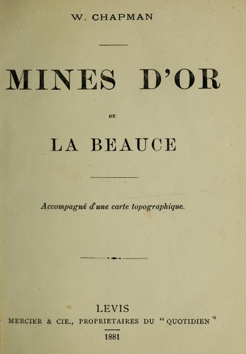 Cover for Mines d'or de la Beauce