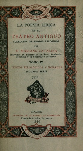 Cover for La poesía lírica en el teatro antiguo