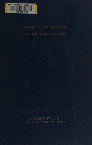Cover for Geschichte und Altes Testament