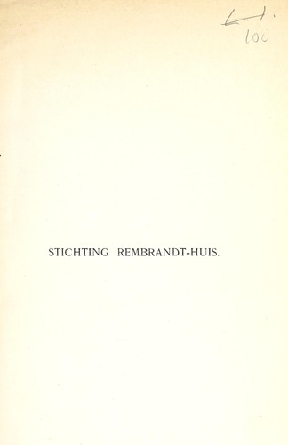 Cover for Stichting Rembrandt-Huis