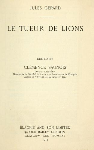 Cover for Le tueur de lions