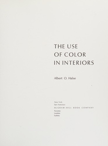 Cover for The use of color in interiors.