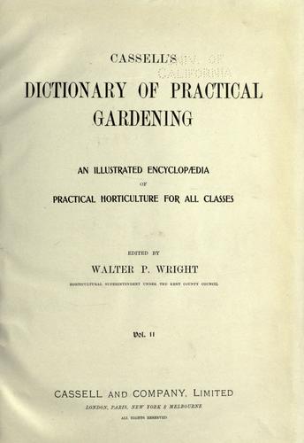 Cover for Cassell's dictionary of practical gardening