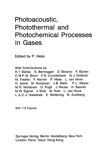 Cover for Photoacoustic, Photothermal and Photochemical Processes in Gases