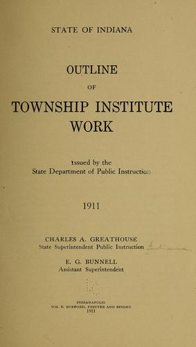 Cover for Outline of township institute work...