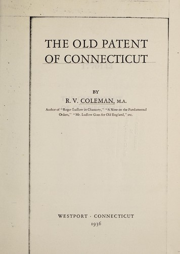 Cover for The Old patent of Connecticut
