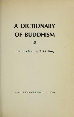 Cover for A Dictionary of Buddhism.