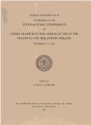 Cover for Proceedings of the International Conference on Greek Architectural Terracottas of the Classical and Hellenistic Periods