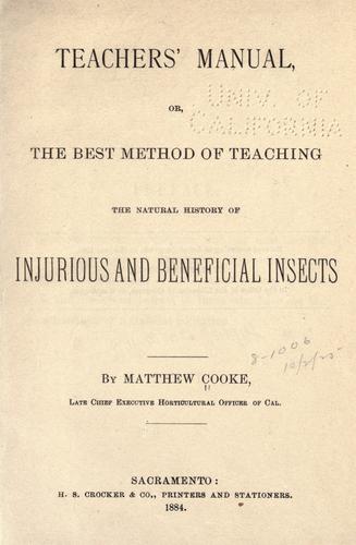 Cover for Teachers' manual