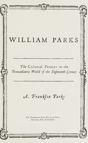 Cover for William Parks