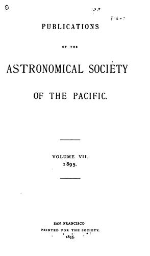 Cover for Publications of the Astronomical Society of the Pacific