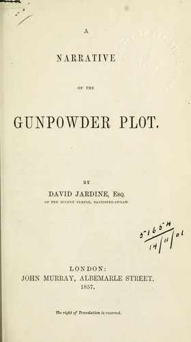 Cover for A narrative of the gunpowder plot.
