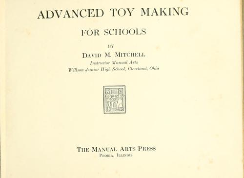 Cover for Advanced toy making for schools