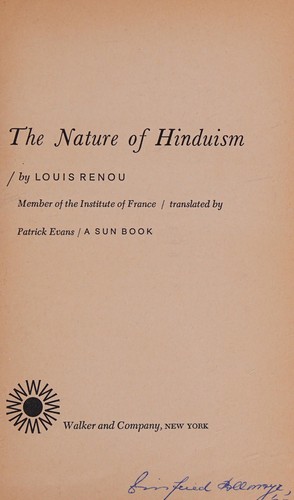 Cover for The nature of Hinduism.