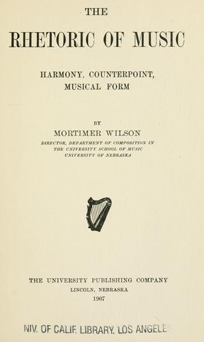 Cover for The rhetoric of music