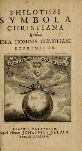 Cover for Philothei Symbola christiana
