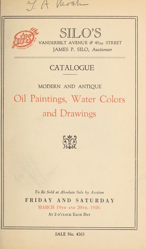 Cover for Catalogue, a large collection of modern and antique oil paintings, water colors and drawings, sold by order of Mr. A.H. Corley of Williamstown, Mass., Mr. W.L. Byrne of this city and various other owners and estates