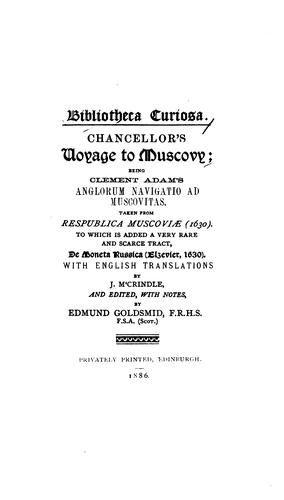 Cover for Chancellor's voyage to Muscovy