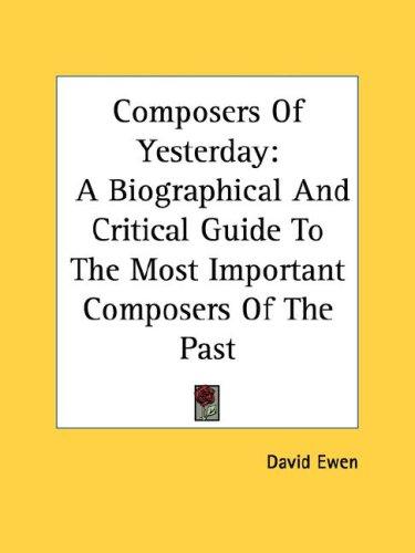 Cover for Composers Of Yesterday