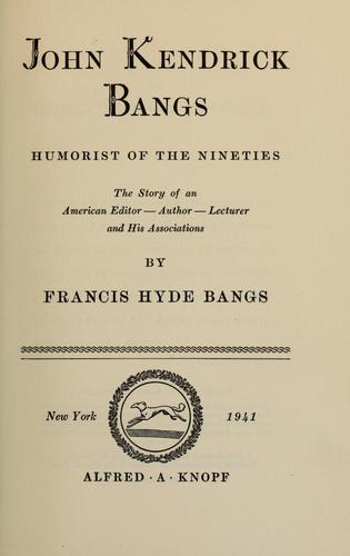 Cover for John Kendrick Bangs