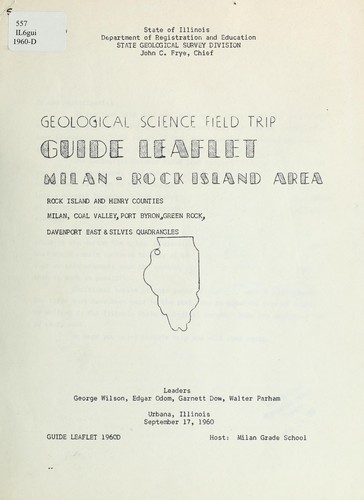 Cover for Guide leaflet, geological science field trip, Milan-Rock Island area