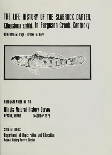 Cover for life history of the slabrock darter