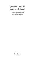 Cover for Lesen im Buch der Edition Suhrkamp
