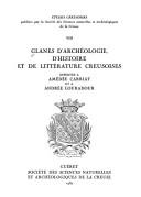 Cover for Glanes d'archéologie, d'histoire et de littérature creusoises