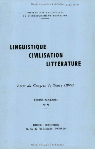 Cover for Linguistique, civilisation, littérature