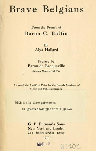 Cover for Brave Belgians