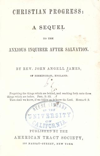 Cover for Christian progress