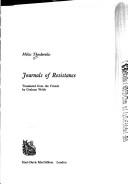 Cover for Journals of resistance