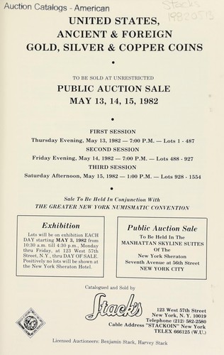 Cover for The greater New York numismatic convention sale of United States, ancient & foreign coins