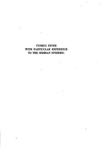 Cover for Typhus Fever with Particular Reference to the Serbian Epidemic