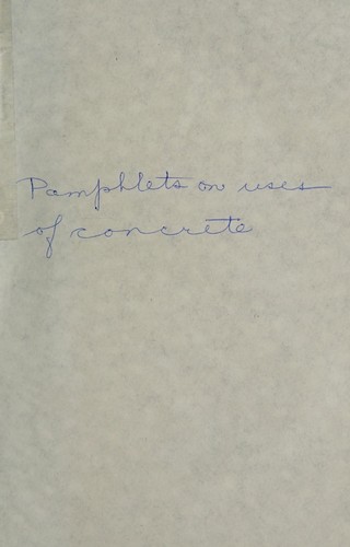 Cover for [A collection of pamphlets dealing with concrete walls, streets, garages, sewers, etc.].