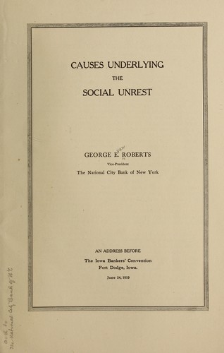 Cover for Causes underlying the social unrest
