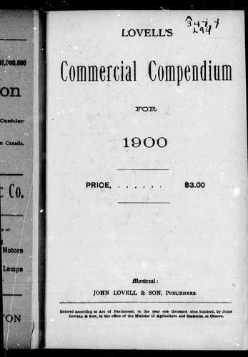 Cover for Lovell's commercial compendium for 1900