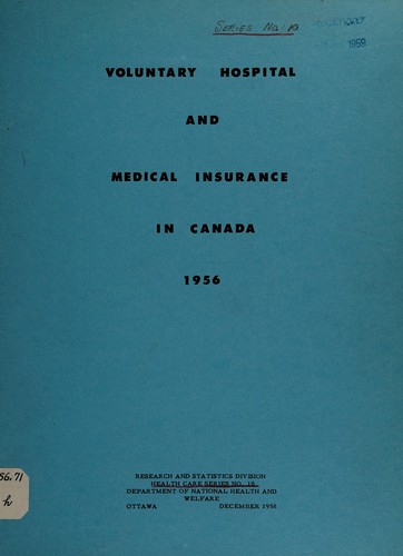 Cover for Voluntary hospital and medical insurance in Canada, 1956