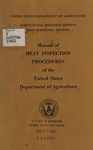 Cover for Manual of meat inspection procedures of the United States Department of Agriculture