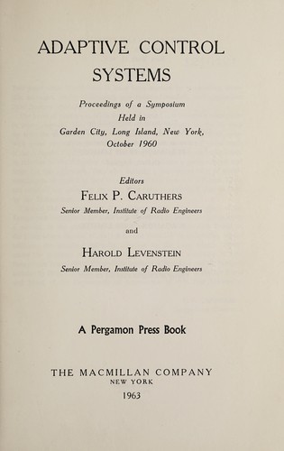 Cover for Adaptive control systems