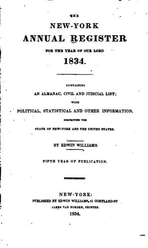 Cover for The New York Annual Register