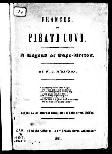 Cover for Frances, or, Pirate Cove