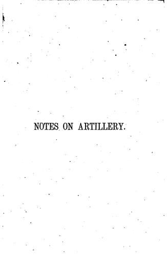 Cover for Notes on artillery