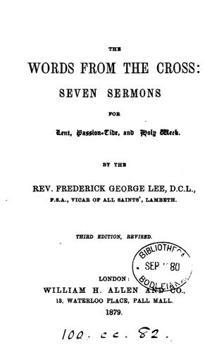 Cover for The words from the Cross, 7 sermons