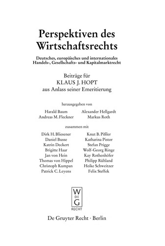 Cover for Perspektiven des Wirtschaftsrechts