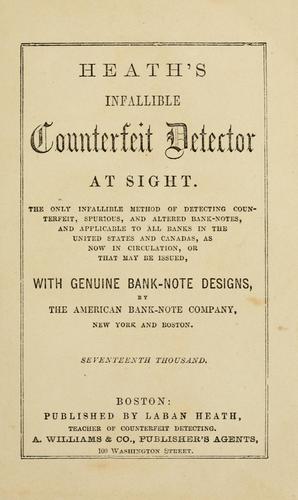 Cover for Heath's infallible counterfeit detector at sight