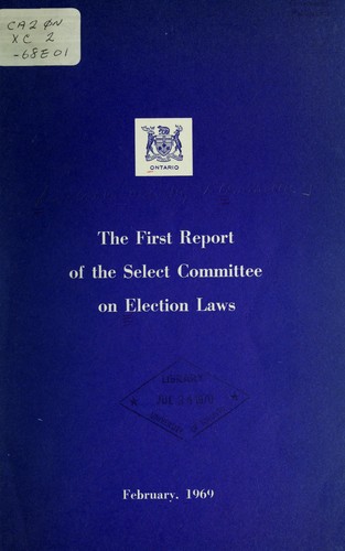Cover for FIRST REPORT OF THE SELECT COMMITTEE ON ELECTION LAWS, FEBRUARY 1969