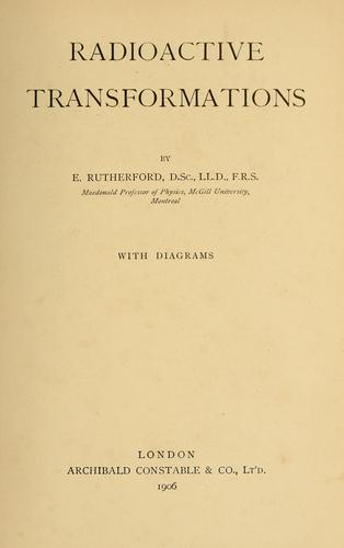 Cover for Radioactive transformations